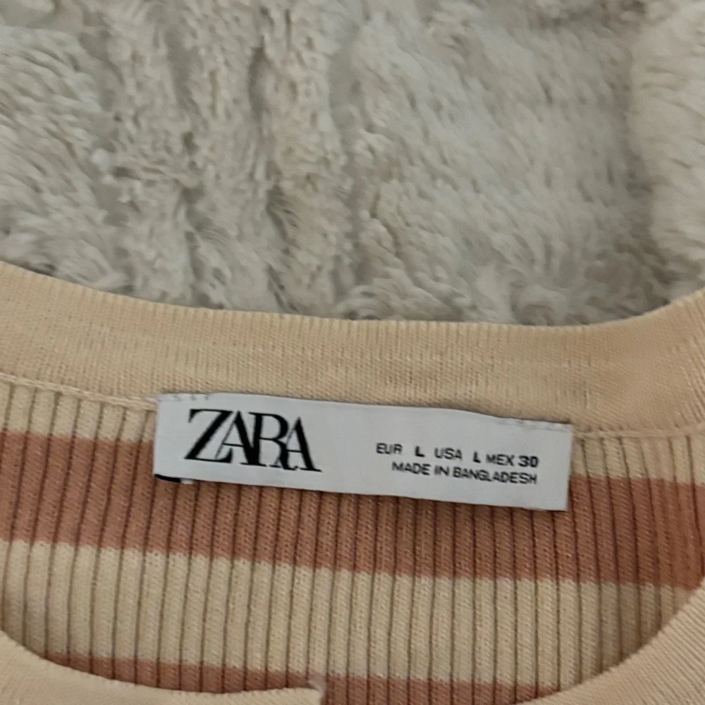 Zara Cream and Tan Striped Cardigan - Picture 5 of 8